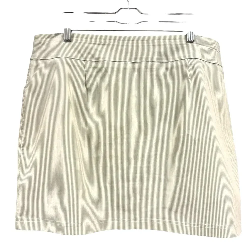 Mint Green and White Striped Skort Coastal Preppy Tennis Eclectic Plus Size XL